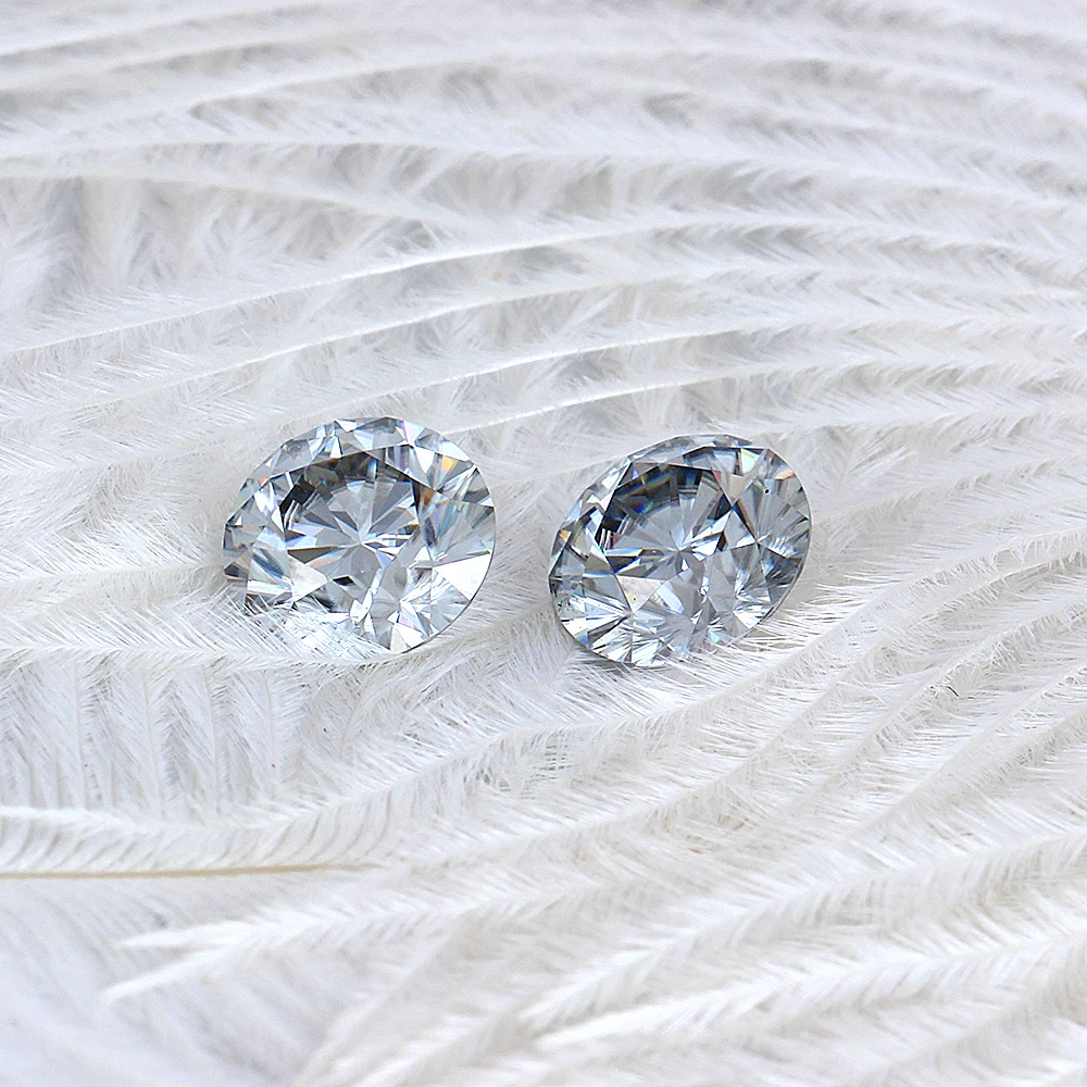 

Round Brilliant Cut Gemstone 2ct 8mm Grey Color Lab Grown Moissanite Test Positive Diamond Loose Stone Excellent Cut VVS1