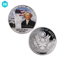 Мировые сувенирные монеты США 8th Серебряная монета искусство орнамент 999,9 Solver покрытием Мартин Ван Бурен наградная монета коллекции