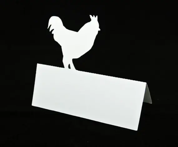 Rooster tented Place Cards rustic Wedding bridal baby shower Dinner Party, Seating table number name Tented Escort Cardpc001