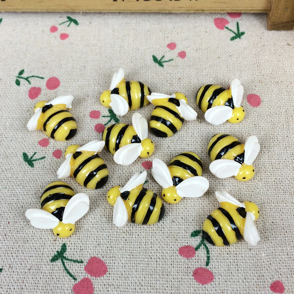 

10 Pieces Flat Back Resin Cabochon Animal Bee DIY Flatback Scrapbooking Accessories Embellishment Decoration Craft Making:20mm