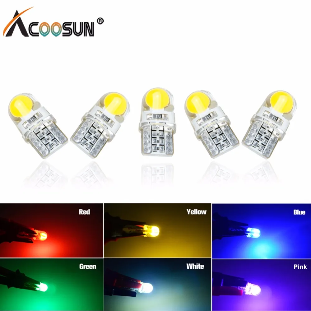 

7Pcs T10 LED W5W Car Bulb Instrument Light 168 194 Turn Signal Clearance Lamp License Plate Lamps Trunk Lights COB Bulbs 12V 24V