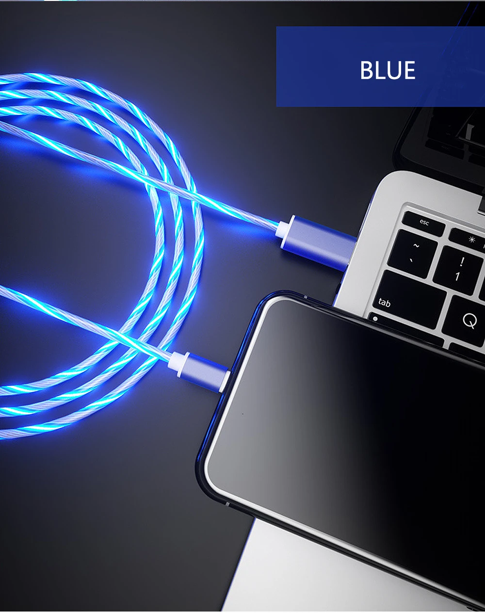 Светящийся кабель для зарядки мобильных телефонов светодиодный светильник Micro usb type C зарядное устройство для iPhone X samsung Galaxy S8 S9 зарядный провод шнур