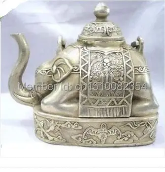 

wonderful Buddhism Tibet silver elephant teapot
