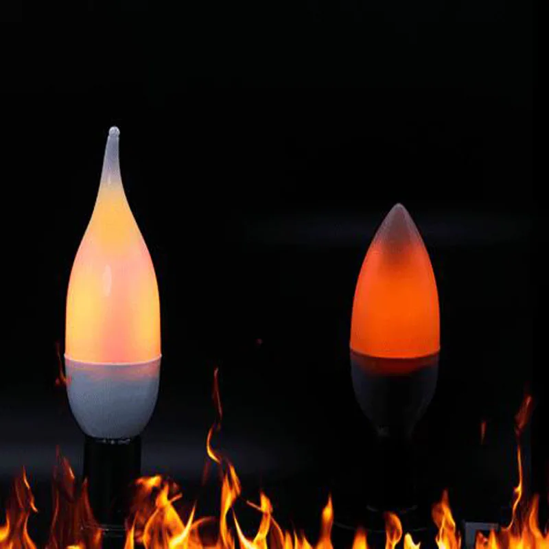 

LED Fire Lamp Flame Bulb E14 Candle Bulb Corn SMD3528 Dynamic Effect Simulation Flame Light Bulbs three Modes LED Candle Bulb