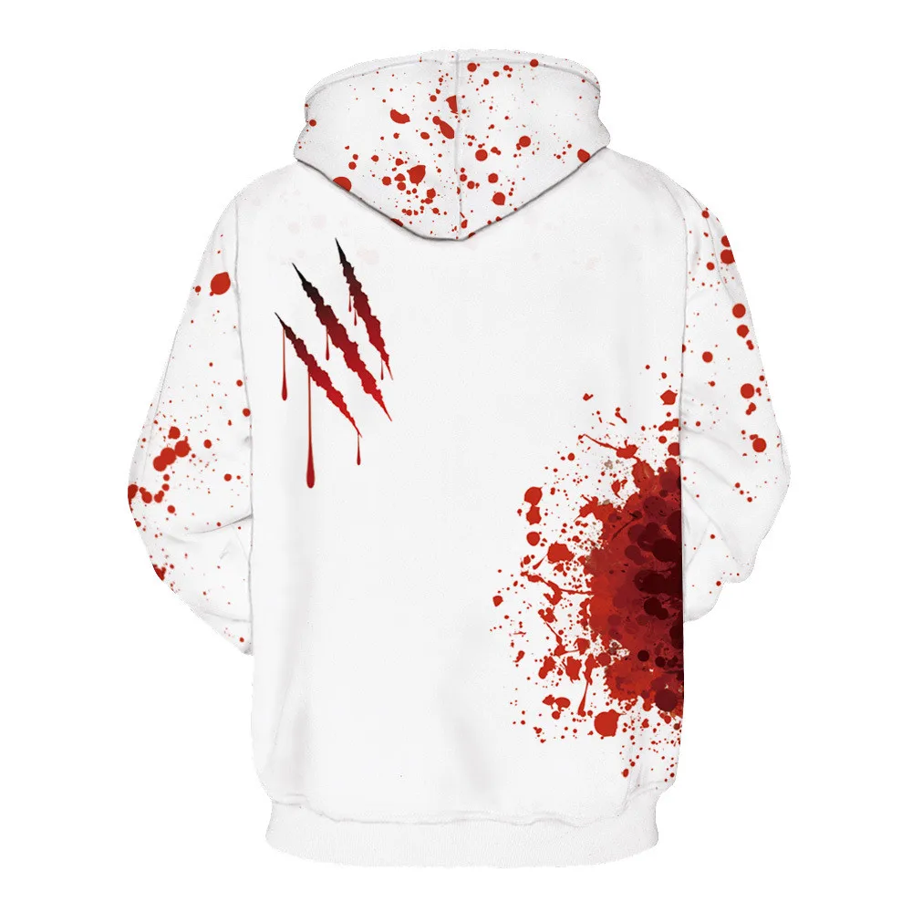 3D Print Wound Horror Blood Hoodies Sweatshirts Women Men I'M FINE Letter Hoodie Jumper Tracksuit P