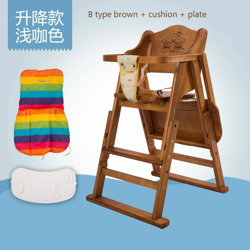 Детский обеденный стул, детский стол, стул, портативный складной bb стул, многоцелевой стул для еды, детский обеденный стул из твердой древесины