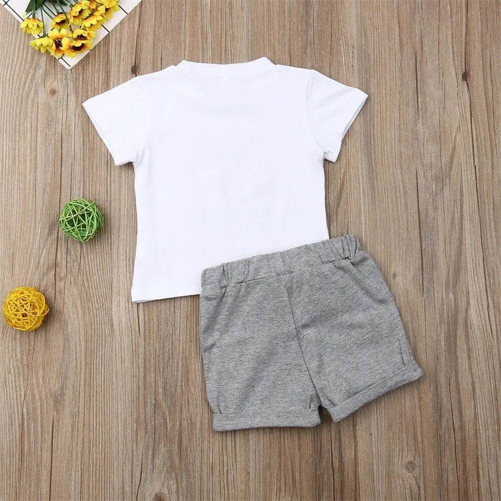Летняя одежда для малышей красивый детский для малышей одежда для малышей и мальчиков постарше, комплекты с надписями короткий рукав футболка+ шорты с карманами; брюки; комплекты От 0 до 3 лет