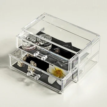 

Transparent Acrylic Storage Drawer Makeup Organizer Table Jewelry Cosmetic Storage Box Home Sundries Storage Lipstick Holders