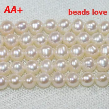 

wholesale(AA+High quality) 6-7mm 7-8mm 9-10mm Natural Freshwater White Pearl Round Beads 15" Free Shipping(F00203)