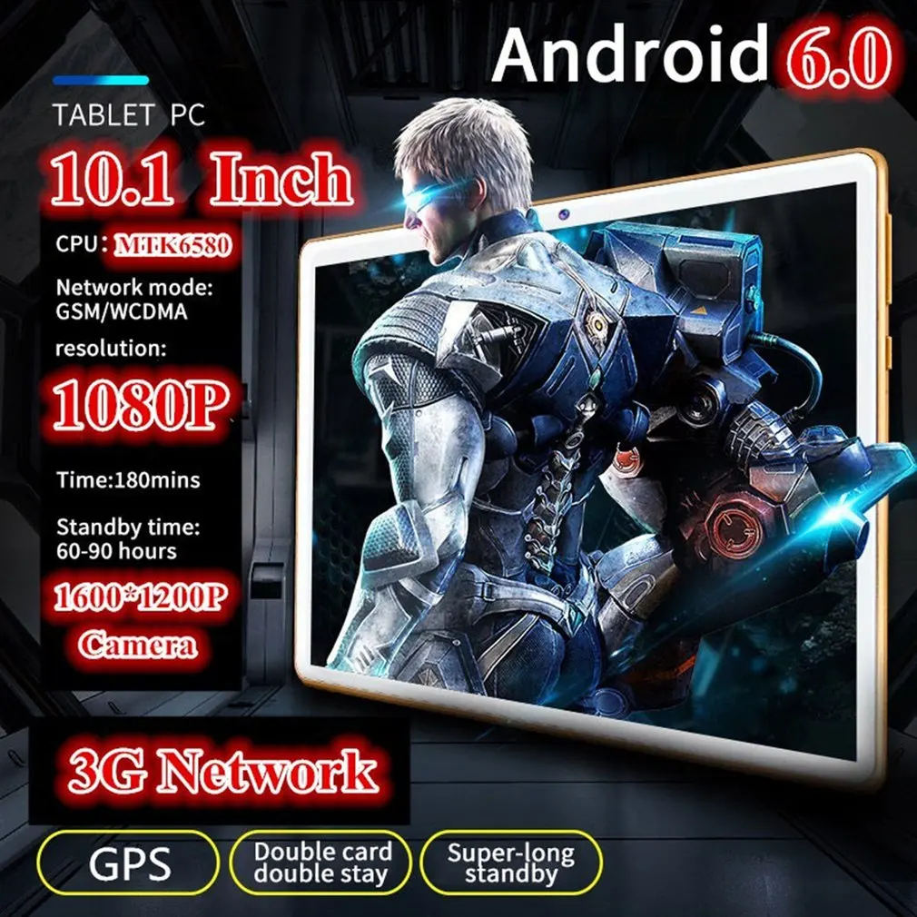 

10.1 Inch 4G+64G Tablet Fits for Android System 6.0 HD Display Screen Plastic Tablet