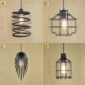 

American iron iron frame creative retro modern Indonesian Malaysian foreign trade Nordic village LOFT single head chandeliers