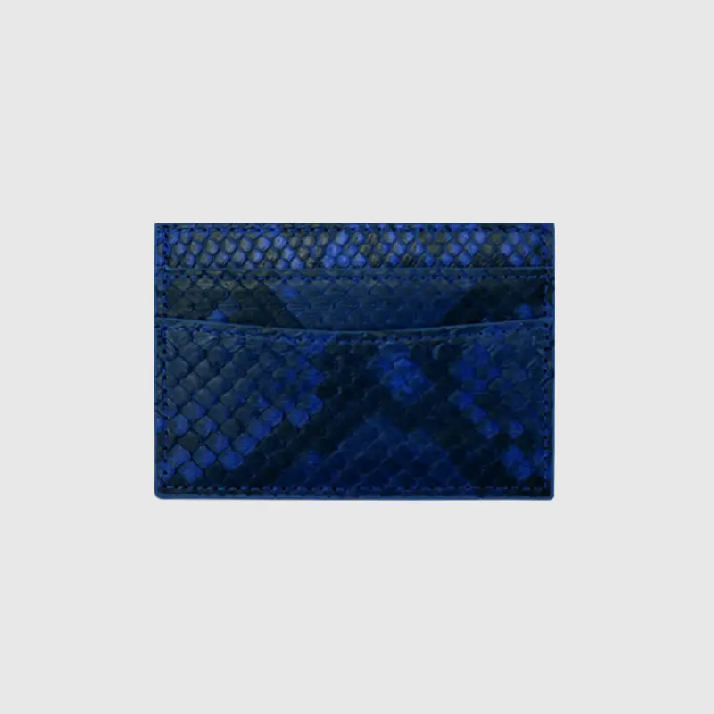 navy blue Новое поступление, роскошный кожаный мужской чехол для кредитных карт из змеиной кожи питона, для девушек и женщин, с 4 отделениями для карт - Цвет: navy blue