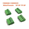 20 piezas Pitch-conector enchufable de Bloque de terminales PCB, tornillo de 3,81mm, 15EDGK VC 5P 6P 7P 8P, pasador Vertical macho/hembra ► Foto 2/6