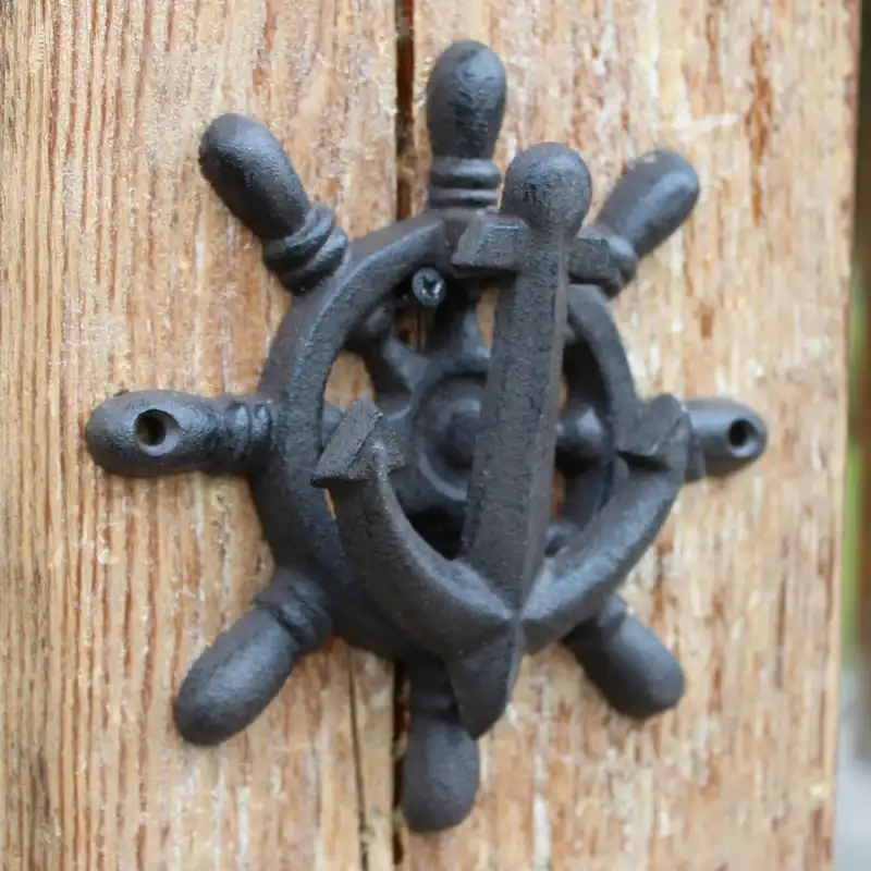 Wallpaper 2pc Gietijzeren Schepen Wiel Deurklopper Outdoor Deur Poort Decor For Android Free