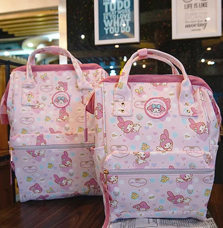 

Cute Cat My Melody Backpack Schoolbag High Quality Pu Pink Primary School Bags knapsack packsack rucksack bag new