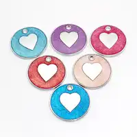 Wholesale 100Pcs Round Pet Tag Dog Tags Custom Engraving Personalised ID Tag For Dog Collar Charm Love Pet Tags Pet decor Shop