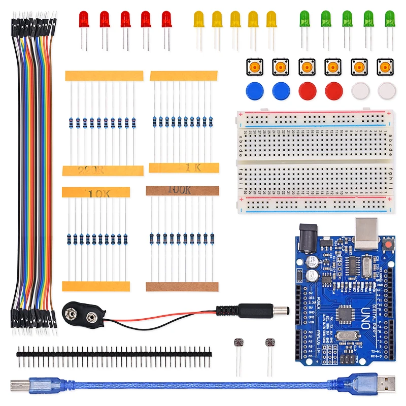 

Starter Kit UNO R3 mini Breadboard LED jumper wire button for Arduino Compatile