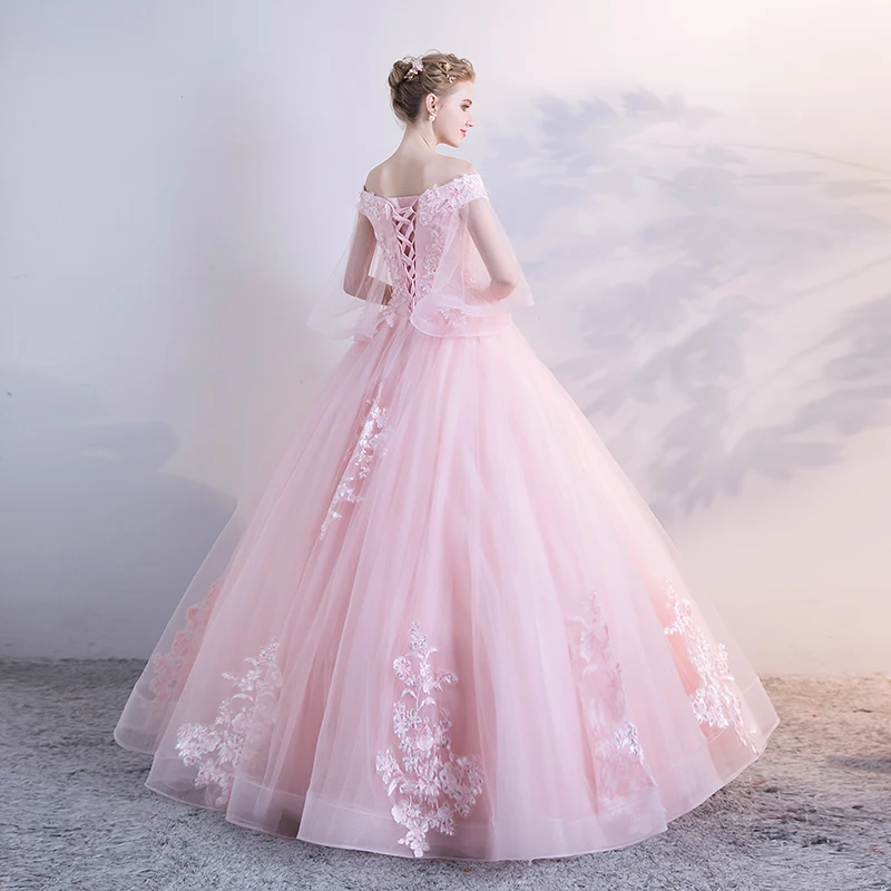 JaneVini Очаровательная блестками розовые платья Quinceanera 2019 V шеи аппликационные Жемчужины для кружева с открытой спиной Большие размеры