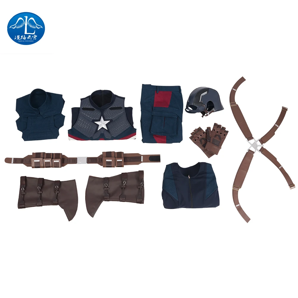 MANLUYUNXIAO Avengers 4 Endgame Costume Captain America Cosplay Jumpsuit Boots Superhero Halloween Outfit Adult Costume MANLUYUNXIAO Avengers 4 Endgame Costume Captain America Cosplay Jumpsuit Boots Superhero Halloween Outfit Adult Costume