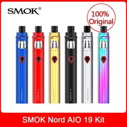 Оригинал SMOK Nord AIO 19 комплект 2 мл + Встроенный 1300 мАч батарея Nord сетки регулярные спиральная электронная сигарета VS novo/Nord vape