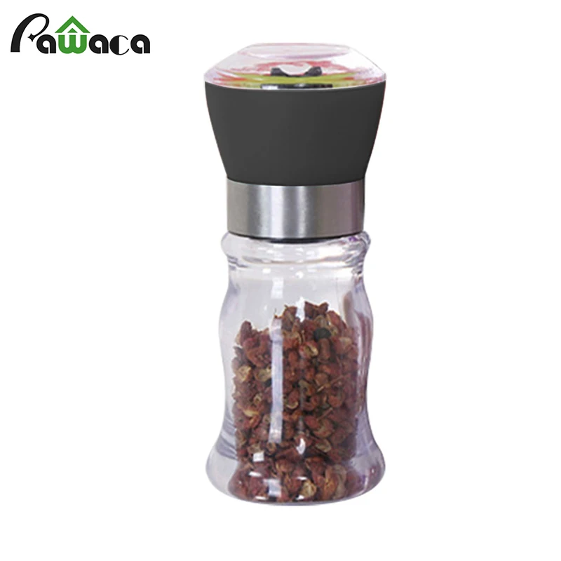

Salt Pepper Grinder Plastic Body Seasoning Bottle Manual Pepper Grinder Mill Shaker Spice Container Condiment Jar Holder