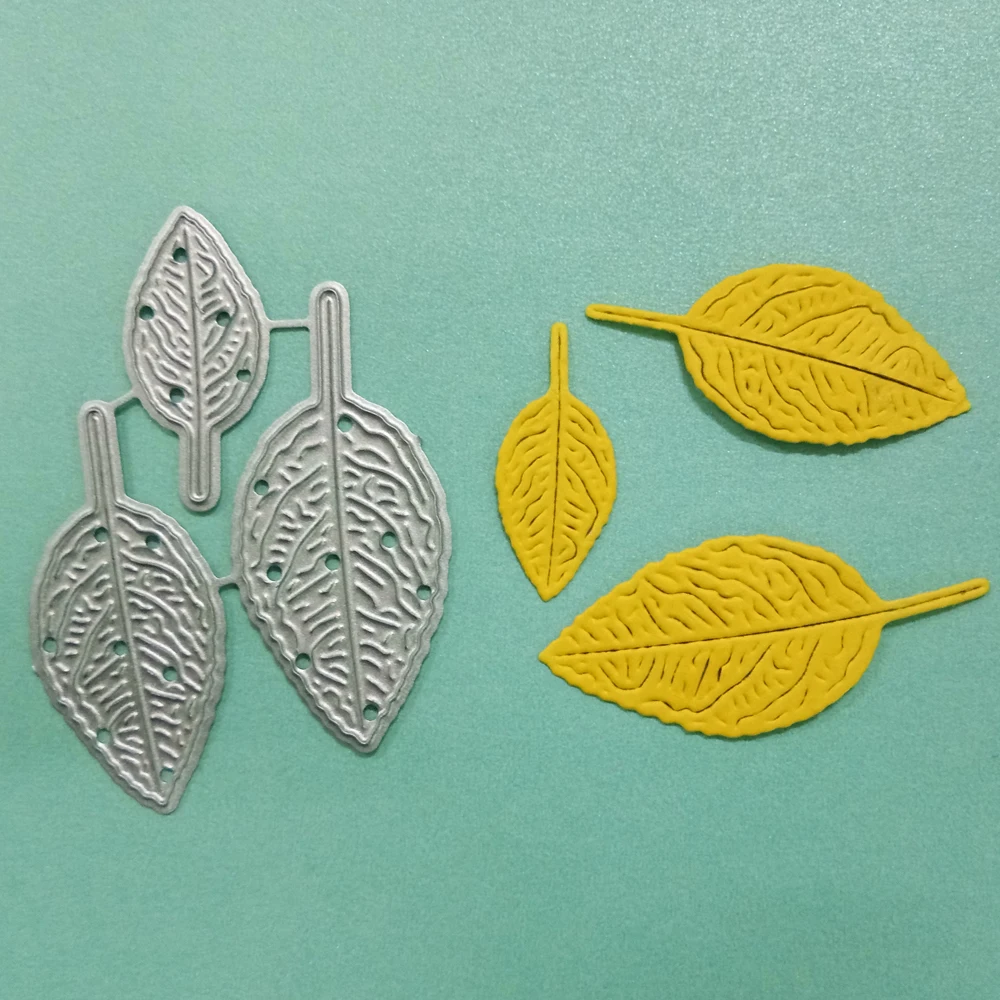 

Estel Metal Steel Cutting Dies Etched Edge Leafs 3Pcs New Embossing Die Cut Stencil for DIY Scrapbooking Album Card Decoration