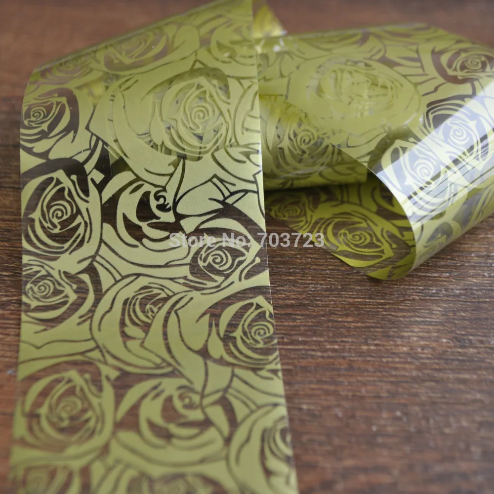 

New Design Nail Polish Glue Transfer Foil Gold Base Clear Rose YC402