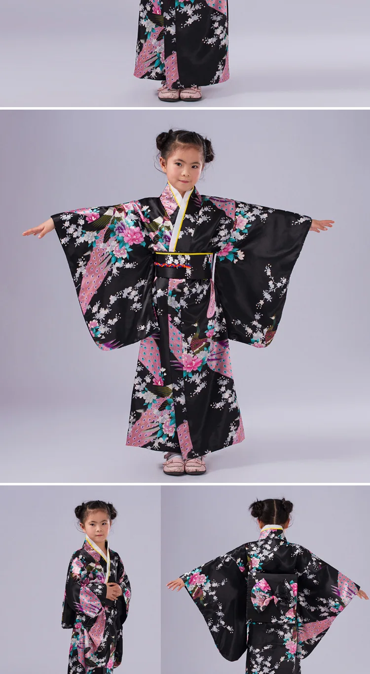 Японские детские кимоно на Хэллоуин, традиционный комплект одежды, праздничная одежда для девочек, Фестивальная одежда, детский халат, карнавальный костюм