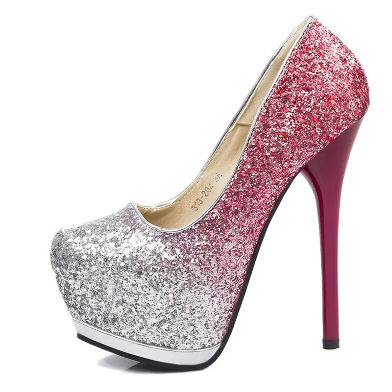 

2019 spring and autumn new sexy super high-heeled waterproof platform women's shoes red 0524