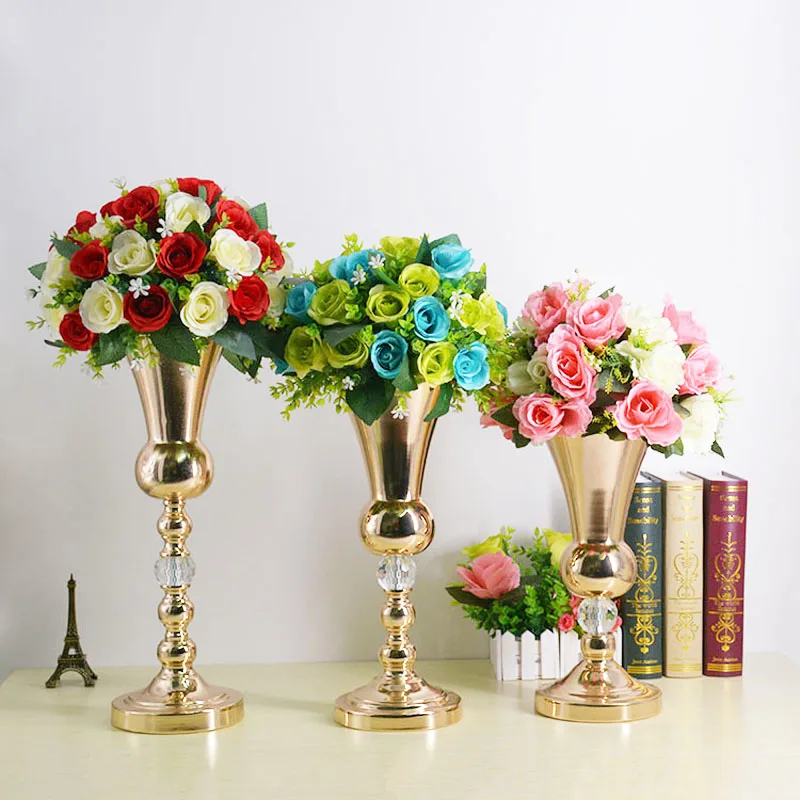 10pcs Floor Tabletop Flowers Vase Metal Wedding Flower Vase Stand Table Wedding Centerpieces Gold Vases For Party Decoration G Vases Aliexpress