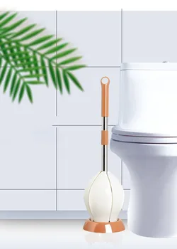 

1SET Cute Self-closing Toilet Brush Holder Set Bathroom Cleaning Kit Cleaner Household Toilet Cleaning Brushes QA 008