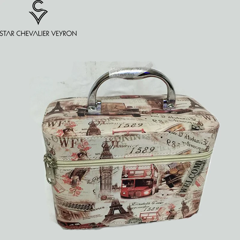 

2017 new style Cosmetic bag cosmetics Painted makeup case Contains cosmetic bag Portable makeup box Large capacity cosmetic case