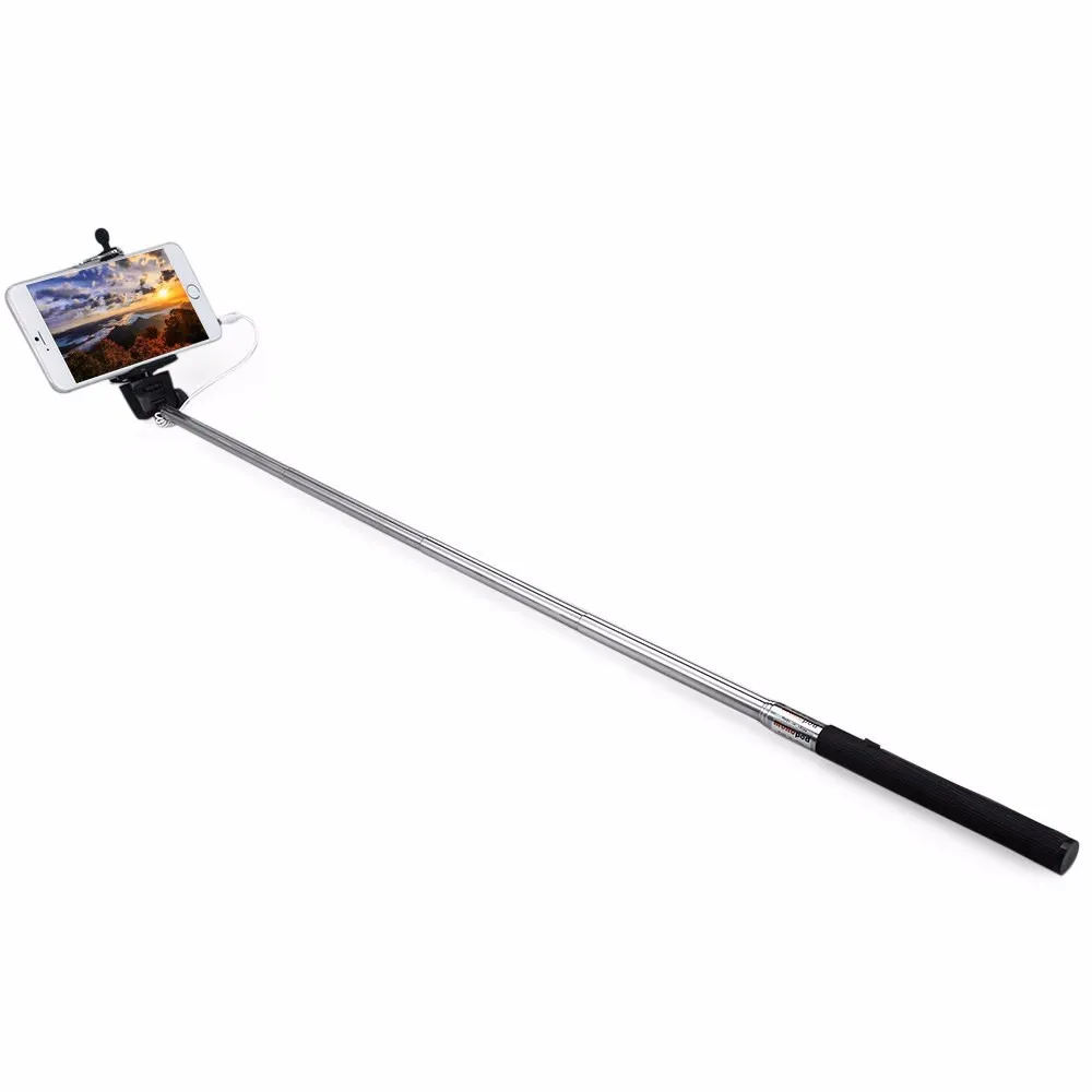 Z07-5S-100CM-Extendab4Stick-With-Remote-Shutter-Button-3-5mm-Cable-Wired-Selfie