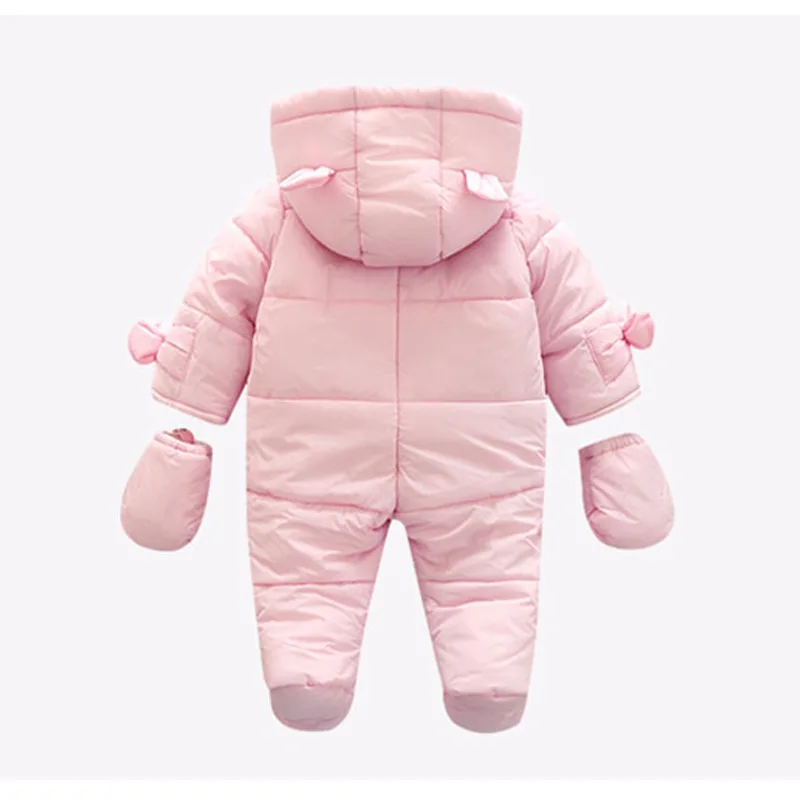 Одежда для новорожденных утепленный комбинезон для мальчиков зимняя одежда для младенцев хлопковое теплое платье для маленьких девочек Детская толстовка с капюшоном