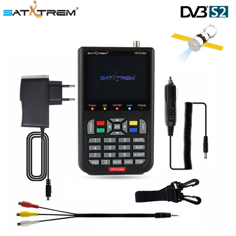 

Full DVB compliant V8 Finder FTA Digital Satellite Signal Finder DVB-S/S2 Support 1080P HD MPEG-4 3.5 inch LCD LED Display