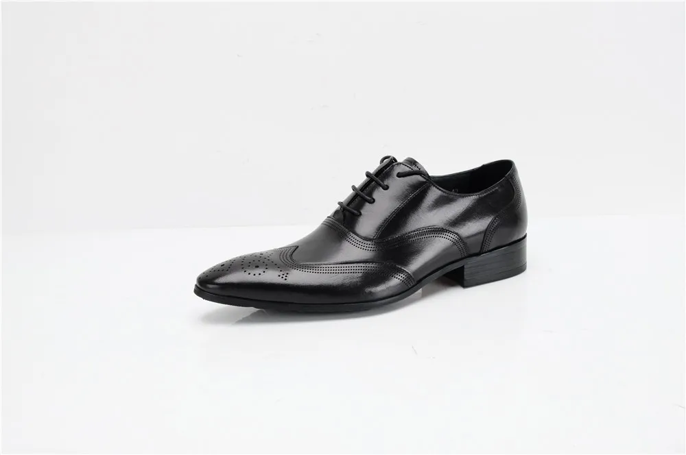 Дышащие Туфли-оксфорды в деловом стиле; цвет черный, коричневый; свадебные туфли Мужские модельные туфли из натуральной кожи модные офисные туфли