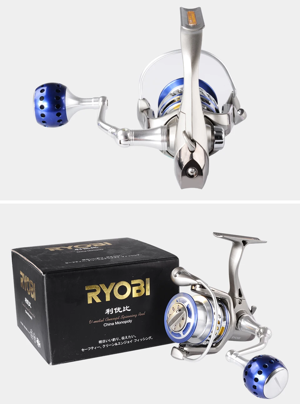 RYOBI рыболовная KING я спиннинговые Катушки 1000 2000 3000 4000 6000 8000 5,1: 1/5. 0:1 Шестерни коэффициент 6+ 1BB Макс Перетащите 10 кг