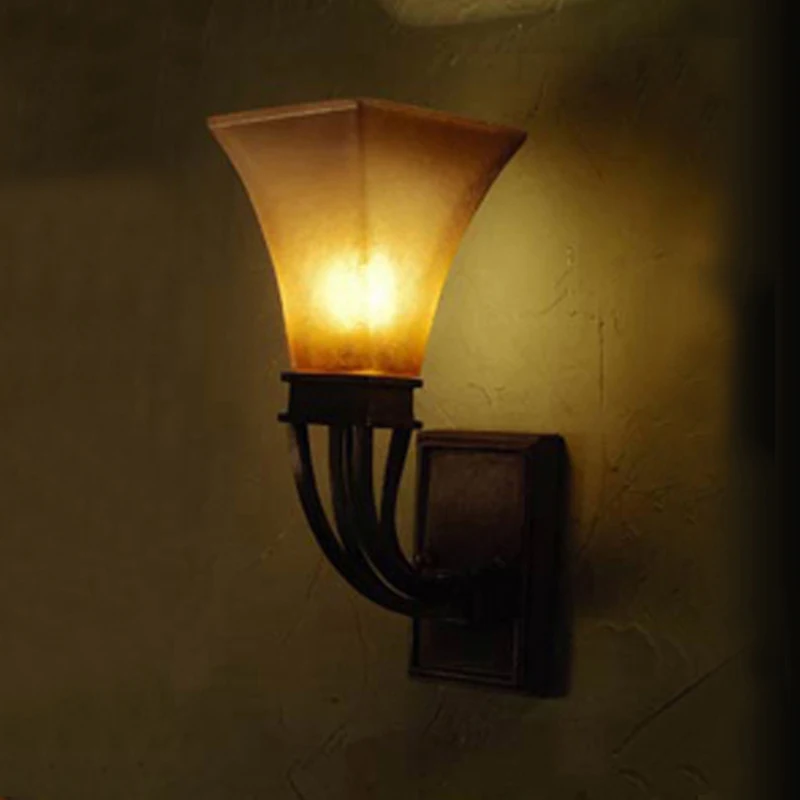 

American retro big wall long rod wall antique rural staircase aisle lamp wall lamp post project Retro Wall lights FG289