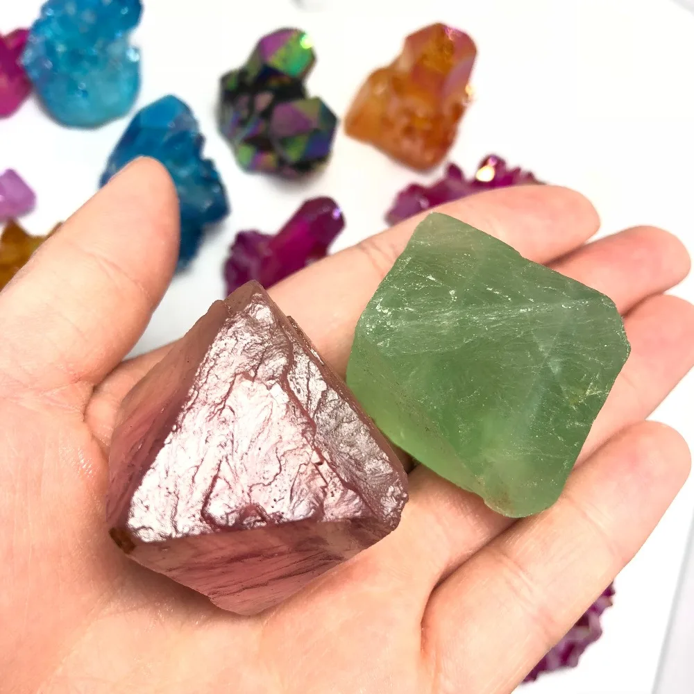 2pcs Beautiful Natural Fluorite Crystal Octahedron Stone Raw Gemstone Specimen Minerals Healing Stone Home Decoration 2pcs Beautiful Natural Fluorite Crystal Octahedron Stone Raw Gemstone Specimen Minerals Healing Stone Home Decoration