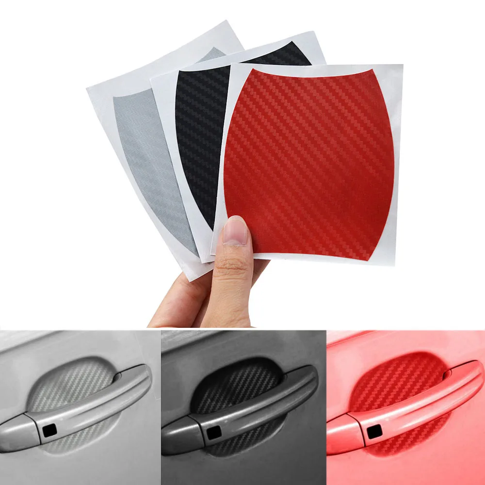 

4PCS/SET Car Door Handles Protection Film Black/Red/Sliver Anti-Scratch Auto Sticker Protector Waterproof Self-Adhesive Exterior