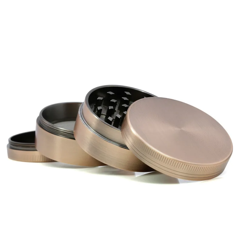 

1 piece Multipurpose 4 Parts Bronze Color Zinc Alloy Tobacco Grinder Hand Weed Herb Grinder Metal Smoke Accessories Portable