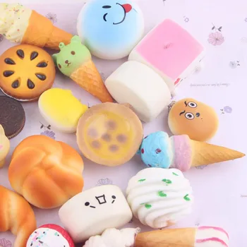 

10 Pcs/set Colorful Bread Squishy Straps Soft Phone Drop Ornament Cell Phone Decoration Toys