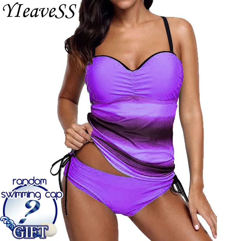 

2018 Tankini Plus Size Swimming Suit 5XL Swimsuit Women's Separate Bikini High Waist Bikinis Bather Push Up Padded Swimwear