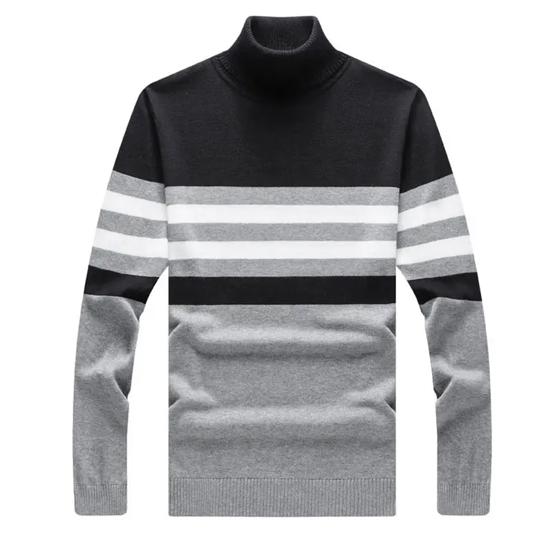 MuLS 2018 New Turtleneck Sweaters Pullover Men Cotton Knit Sweater Jumpers Male Autumn Winter Knitwear Red Balck Wine red Navy-06