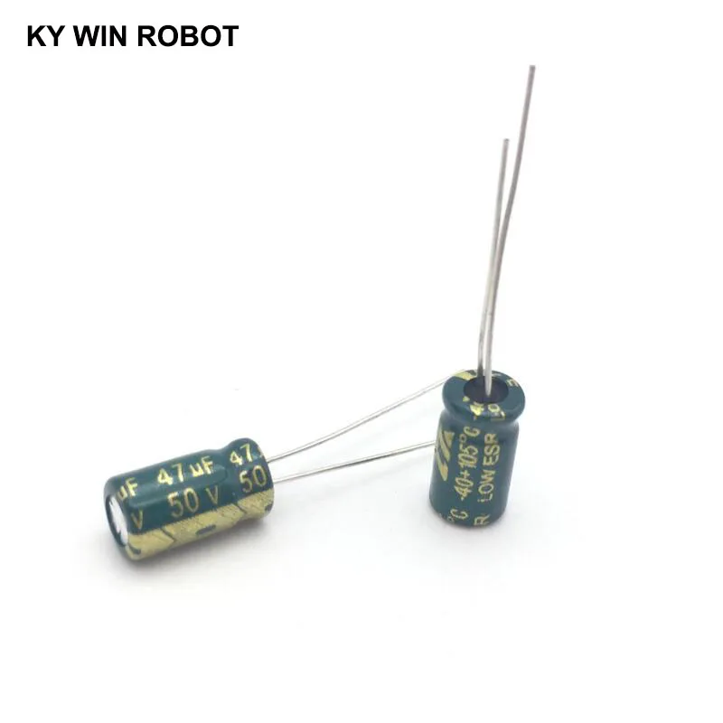 50pcs/lot 50V 47UF 6x12mm high frequency low impedance aluminum electrolytic capacitor 47uf 50v