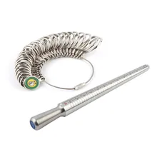 1 Unidades Plata Anillo Sizer Finger acerca jewelers Vara de Medir de Metal conjunto Mandril Tamaño EE. UU. Herramienta de La Joyería del Anillo del dedo equipo