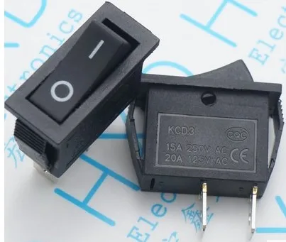 KCD3-101N 16A 250V ON/OFF 2pin Black electric pan switch плиты переключатель стоек из меди серебряные