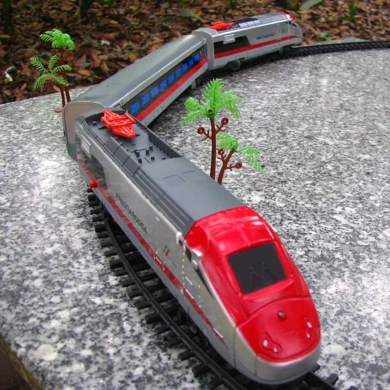 

Model trains 1:87 electric track train 17pcs/set High Speed Rail train 12pcs railway railroad tracks 3 large Rail Car Free Shipp