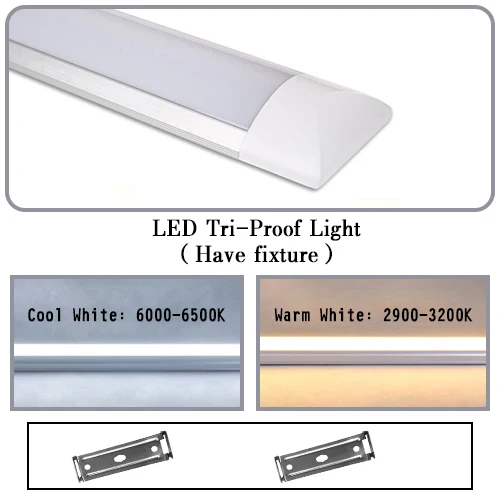Светодиодный светильник T5, встроенный светильник, 1 фут, 2 фута, светодиодный Флуоресцентный светильник, настенный светильник, 6 Вт, 10 Вт, лампочка, лампа, лампа, холодный теплый белый свет, 110 В, 220 В - Испускаемый цвет: LED Tri-Proof Light