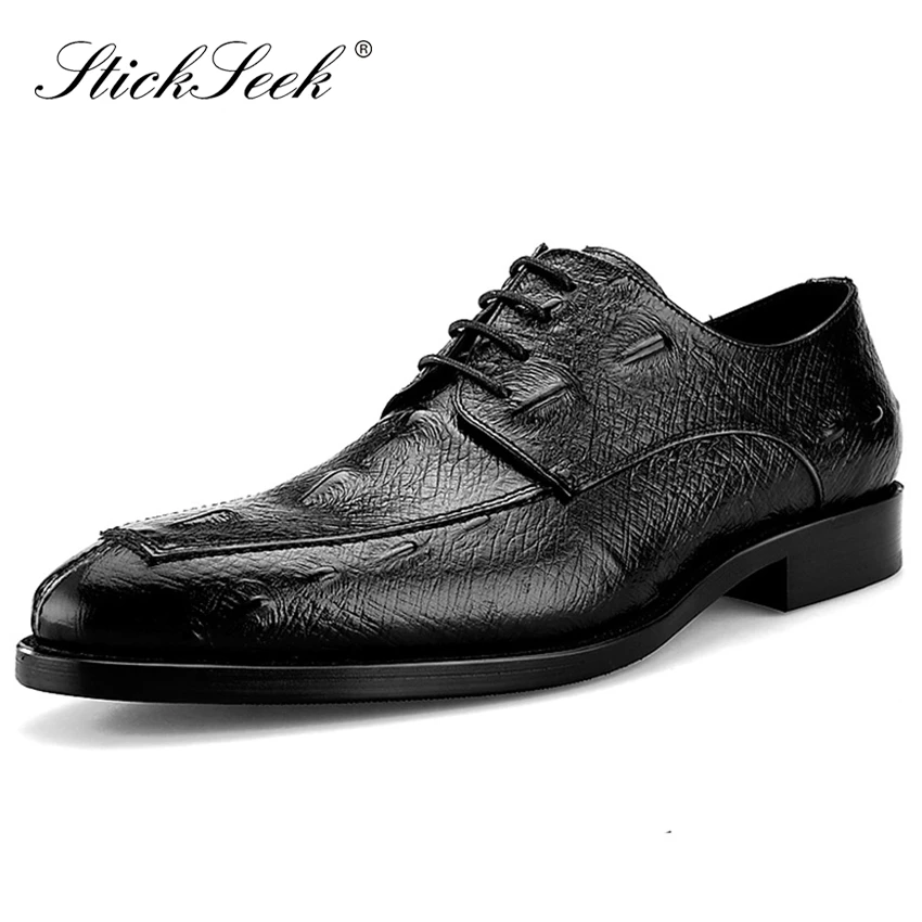 

New Arrival Genuine Leather Formal Handmade Man Derby Shoes Pointed Toe Alligator Pattern Men's Office Oxford Footwear SK118